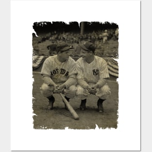 Lou Gehrig (Boston Red Sox) and Jimmie Foxx (New York Yankees) Posters and Art